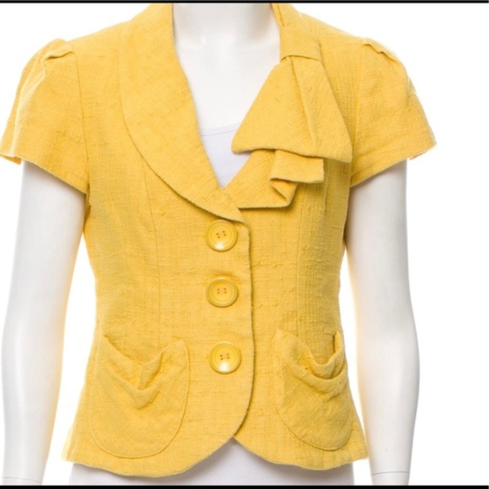 Nanette Lepore Canary yellow short sleeve blazer
